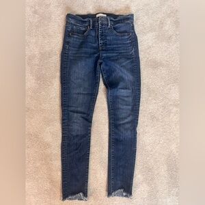 Frayed Bottom High Waisted Skinny LOFT Jeans